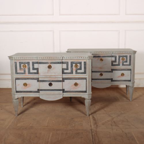Pair of Swedish Painted Commodes