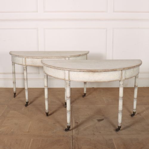 PAIR OF ENGLISH PAINTED CONSOLE TABLE