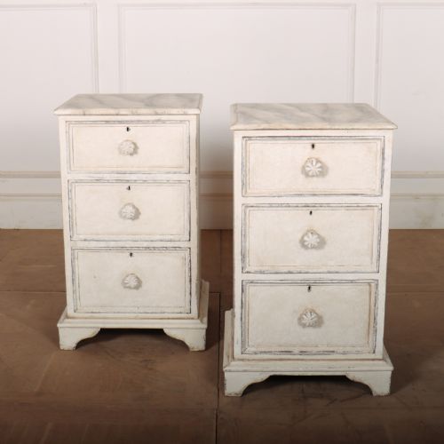 Pair of Painted Bedside Chest of Drawers
