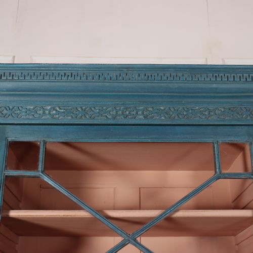 ENGLISH PAINTED BREAKFRONT BOOKCASE - ADDITIONAL PHOTO 14