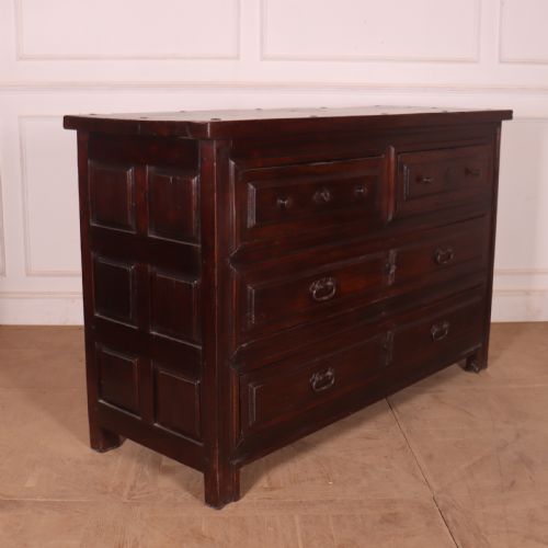 LARGE SPANISH OAK COMMODE - ADDITIONAL PHOTO 4