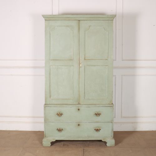 English Painted Linen Cupboard