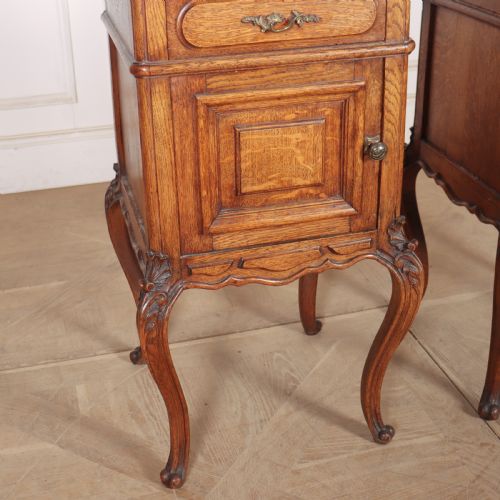 PAIR OF FRENCH MARBLE TOPPED BEDSIDE CABINETS - ADDITIONAL PHOTO 4