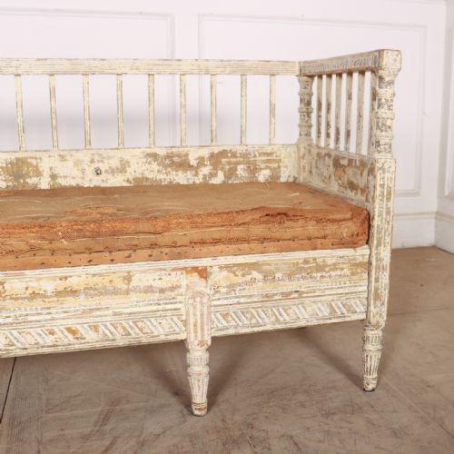 SWEDISH ORIGINAL PAINTED SETTLE BENCH - ADDITIONAL PHOTO 2