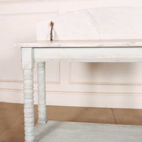 ENGLISH PAINTED MARBLE TOP WASHSTAND - ADDITIONAL PHOTO 1