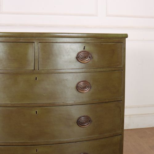 ENGLISH BOW FRONT CHEST OF DRAWERS - ADDITIONAL PHOTO 1