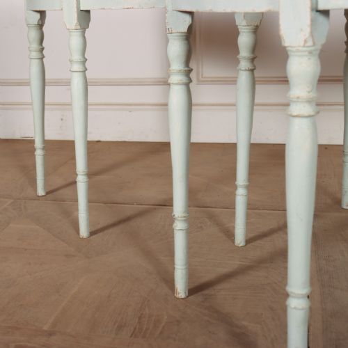 PAIR OF SWEDISH PAINTED DEMILUNE CONSOLE TABLES - ADDITIONAL PHOTO 3