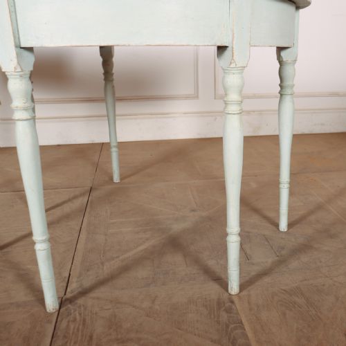 PAIR OF SWEDISH PAINTED DEMILUNE CONSOLE TABLES - ADDITIONAL PHOTO 5