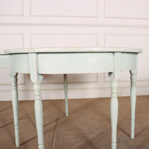 PAIR OF SWEDISH PAINTED DEMILUNE CONSOLE TABLES - ADDITIONAL PHOTO 6