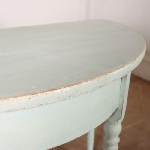 PAIR OF SWEDISH PAINTED DEMILUNE CONSOLE TABLES - ADDITIONAL PHOTO 7