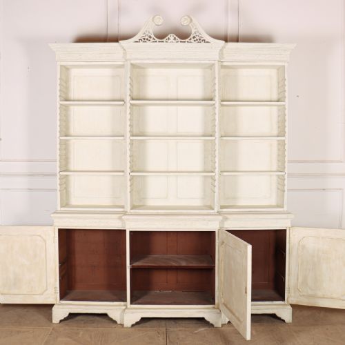 ENGLISH BREAKFRONT LIBRARY BOOKCASE - ADDITIONAL PHOTO 16