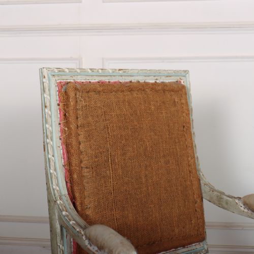 PAIR OF ORIGINAL PAINTED FRENCH FAUTEUILS - ADDITIONAL PHOTO 2