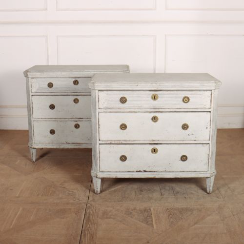 Pair of Swedish Painted Commodes