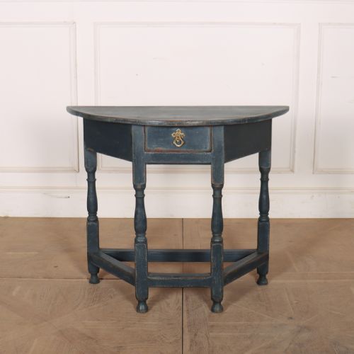 English Painted Demi-lune Console Table