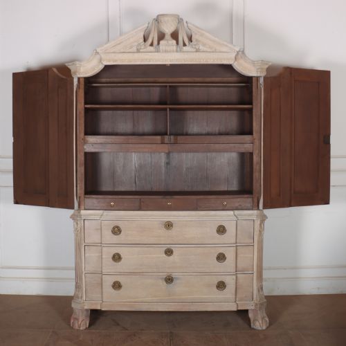 DUTCH BLEACHED OAK LINEN CUPBOARD - ADDITIONAL PHOTO 6