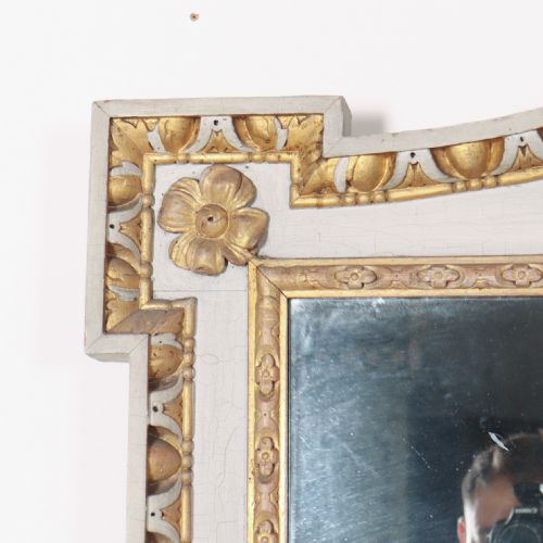 ENGLISH CARVED AND PAINTED OVERMANTLE MIRROR - ADDITIONAL PHOTO 1
