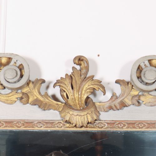 ENGLISH CARVED AND PAINTED OVERMANTLE MIRROR - ADDITIONAL PHOTO 2
