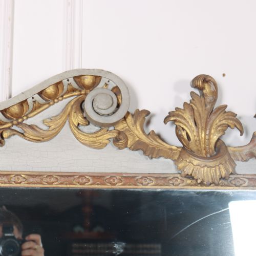 ENGLISH CARVED AND PAINTED OVERMANTLE MIRROR - ADDITIONAL PHOTO 4