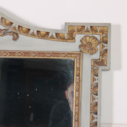 ENGLISH CARVED AND PAINTED OVERMANTLE MIRROR - ADDITIONAL PHOTO 5