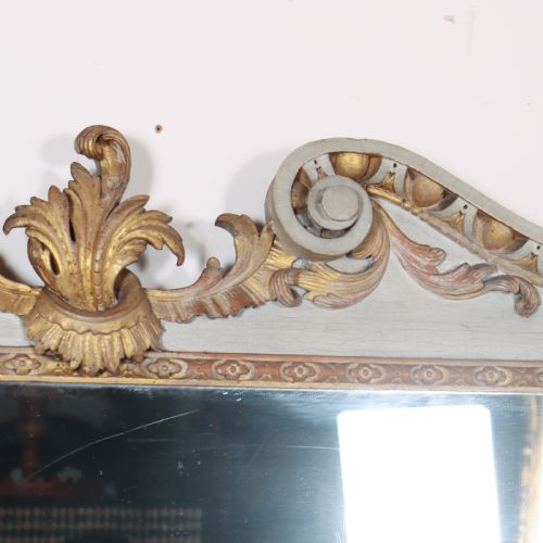 ENGLISH CARVED AND PAINTED OVERMANTLE MIRROR - ADDITIONAL PHOTO 6
