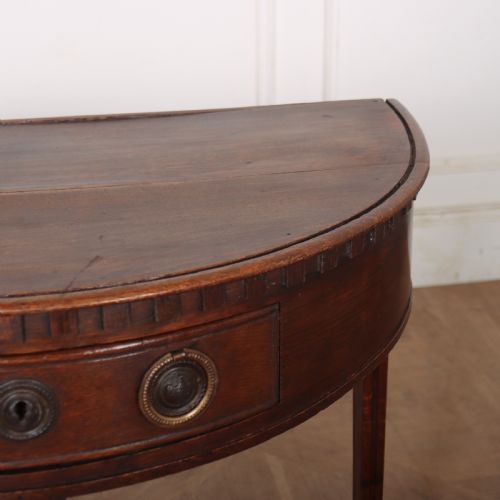 DUTCH OAK DEMILUNE CONSOLE TABLE - ADDITIONAL PHOTO 4