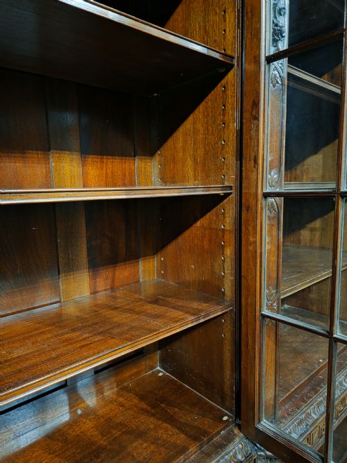 IMPRESSIVE GILLOWS CARVED MAHOGANY LIBRARY BOOKCASE - ADDITIONAL PHOTO 3