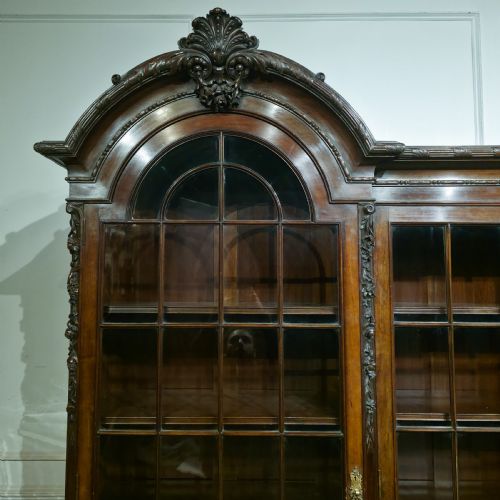 IMPRESSIVE GILLOWS CARVED MAHOGANY LIBRARY BOOKCASE - ADDITIONAL PHOTO 4