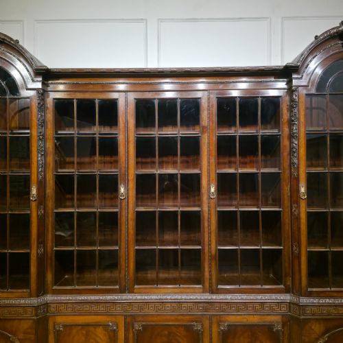 IMPRESSIVE GILLOWS CARVED MAHOGANY LIBRARY BOOKCASE - ADDITIONAL PHOTO 7