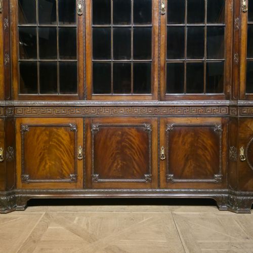 IMPRESSIVE GILLOWS CARVED MAHOGANY LIBRARY BOOKCASE - ADDITIONAL PHOTO 8