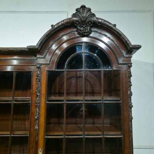 IMPRESSIVE GILLOWS CARVED MAHOGANY LIBRARY BOOKCASE - ADDITIONAL PHOTO 9