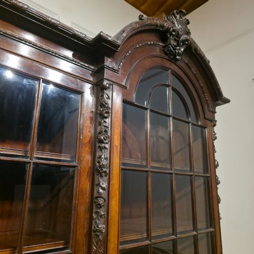 IMPRESSIVE GILLOWS CARVED MAHOGANY LIBRARY BOOKCASE - ADDITIONAL PHOTO 13