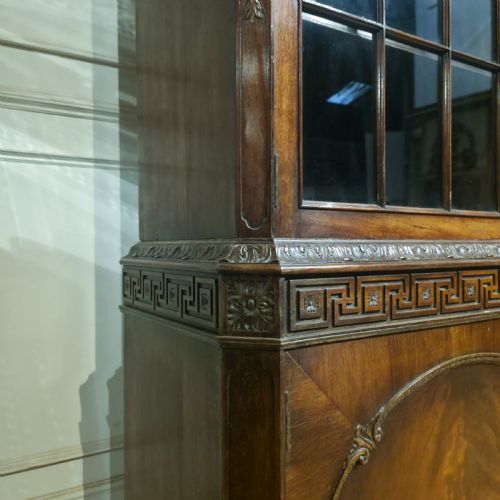 IMPRESSIVE GILLOWS CARVED MAHOGANY LIBRARY BOOKCASE - ADDITIONAL PHOTO 15