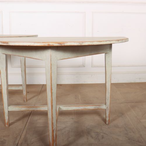 PAIR OF SWEDISH DEMI LUNE CONSOLE TABLES - ADDITIONAL PHOTO 3