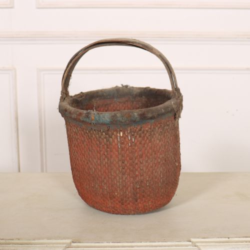 ENGLISH PAINTED WOVEN BASKET - ADDITIONAL PHOTO 3