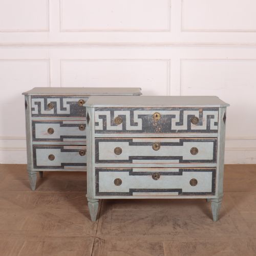 Pair of Swedish Painted Commodes