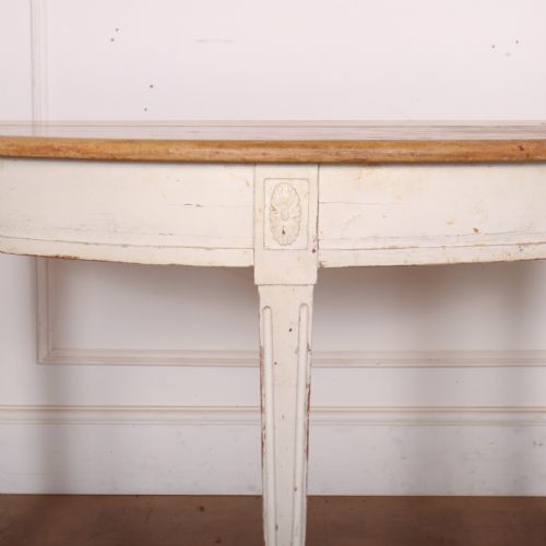 SWEDISH PAINTED DEMILUNE CONSOLE TABLE - ADDITIONAL PHOTO 1