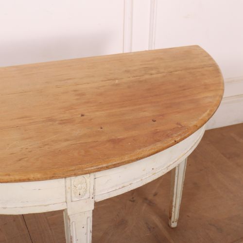 SWEDISH PAINTED DEMILUNE CONSOLE TABLE - ADDITIONAL PHOTO 4