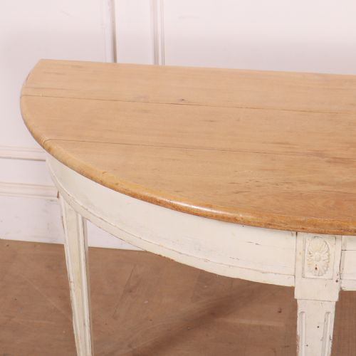 SWEDISH PAINTED DEMILUNE CONSOLE TABLE - ADDITIONAL PHOTO 6