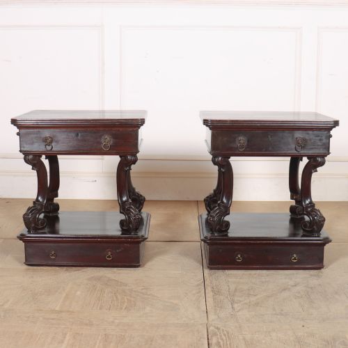 PAIR OF IRISH BEDSIDE TABLES