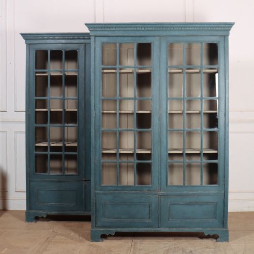 PAIR OF PAINTED LIBRARY BOOKCASE