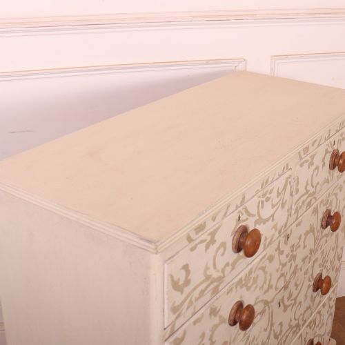 DECORATED 19TH C CHEST OF DRAWERS - ADDITIONAL PHOTO 6