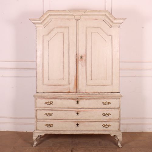 SWEDISH PAINTED LINEN CUPBOARD