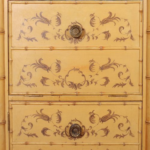 PAIR OF 19TH C FAUX BAMBOO BEDSIDE CABINETS - ADDITIONAL PHOTO 3