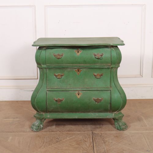 DUTCH PAINTED BOMBE COMMODE