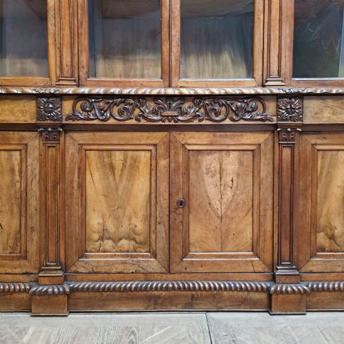 FRENCH WALNUT GLAZED KITCHEN DRESSER BOOKCASE - ADDITIONAL PHOTO 2