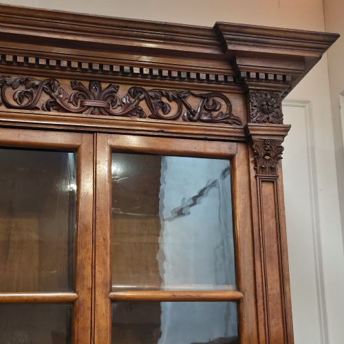 FRENCH WALNUT GLAZED KITCHEN DRESSER BOOKCASE - ADDITIONAL PHOTO 6
