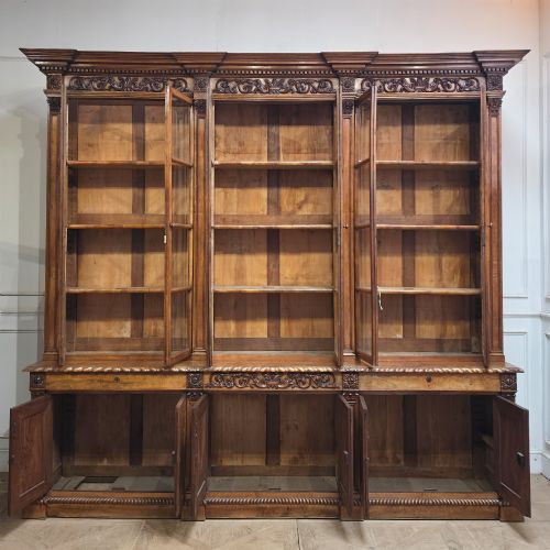 FRENCH WALNUT GLAZED KITCHEN DRESSER BOOKCASE - ADDITIONAL PHOTO 12