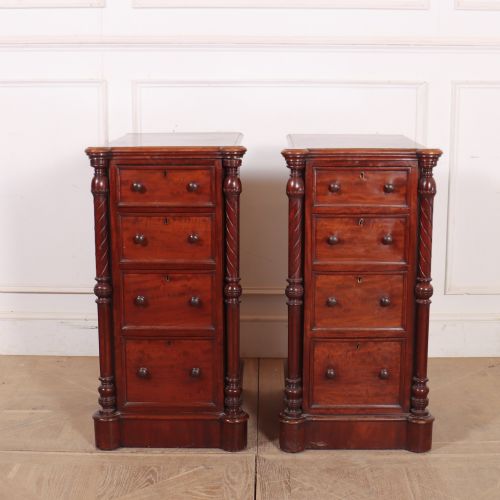 Pair of English Mahogany Bedside Chests