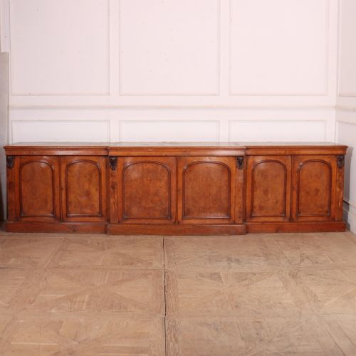 English Burr Walnut Dresser Base
