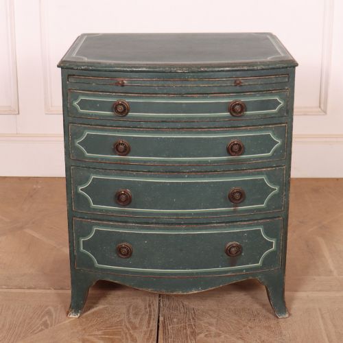 English Bowfront Bedside Chest of Drawers
